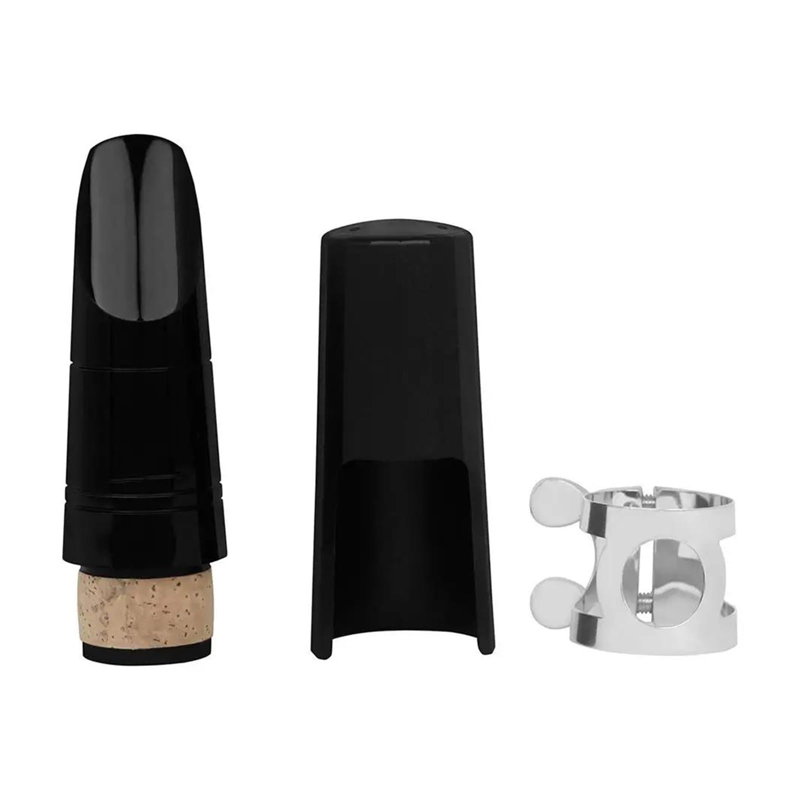 clarinete accesorios instrumentos Boquilla De Clarinete Con Tapa De Plástico, Ligadura De Metal, Boquillas De Clarinete Negro Si Bemol Para Principiantes