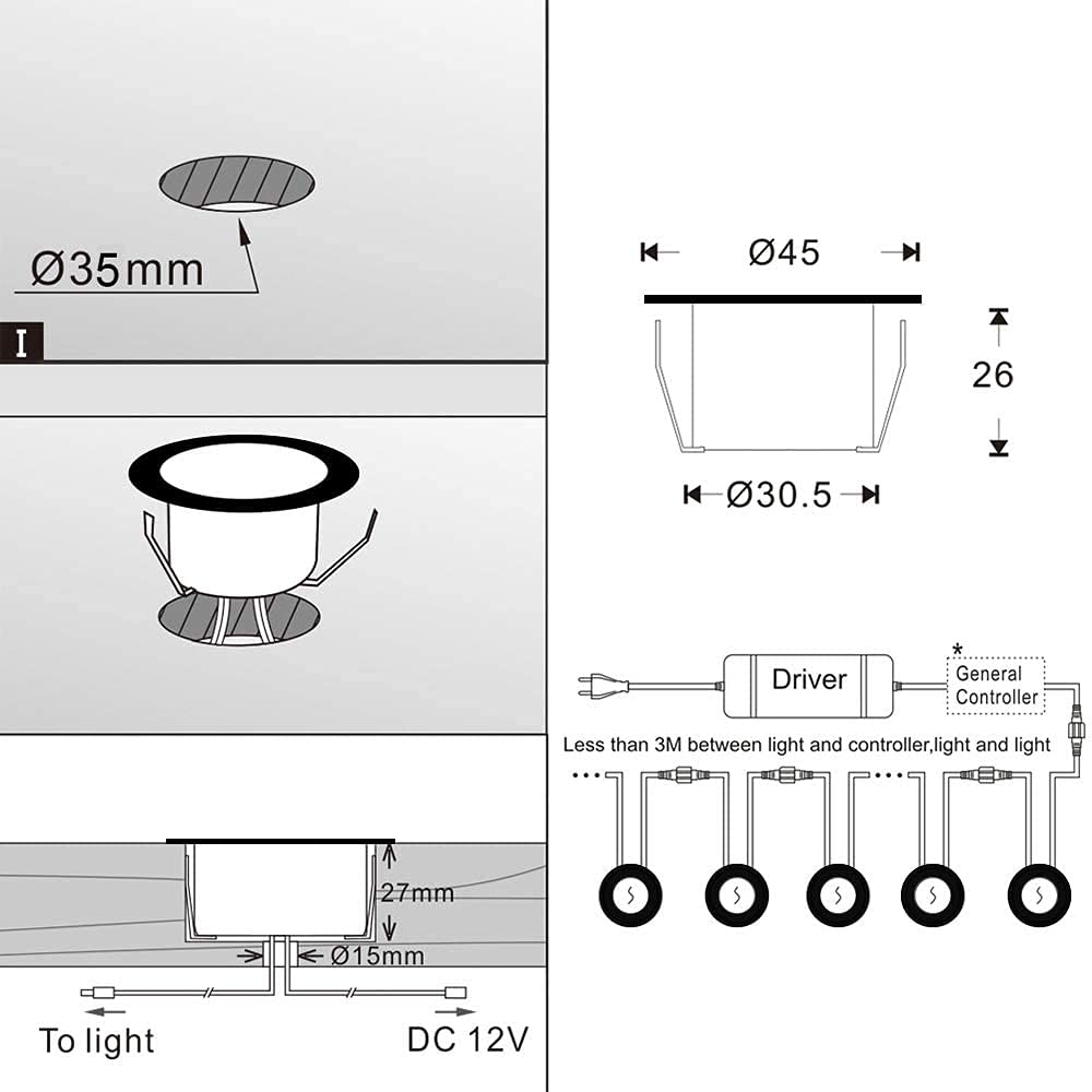 bodeneinbaustrahler aussen rgbw, wifi Led einbaustrahler außen 12v mini Led spot Light Terrassenbeleuchtung, Wasserdicht IP67, LED einbauleuchten mit Fernbedienung Kompatibel mit Alexa Google Home