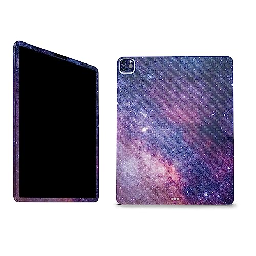 Image of MightySkins Carbon Fiber Skin Compatible with Apple iPad Pro 12.9 inch M2 6th Gen (2022) Full Wrap Kit - Violet Stars | Protective, Durable Textured Carbon Fiber Finish | Easy to Apply | Made in The USA