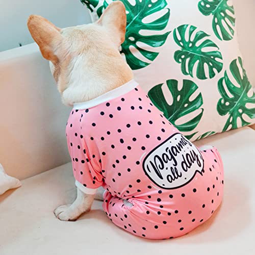 Image of CuteBone Small Dog Pajamas Shirt Stretchy Summer Puppy Pjs Soft Cat Onesies Pet Clothes for Daily Wear DA13M