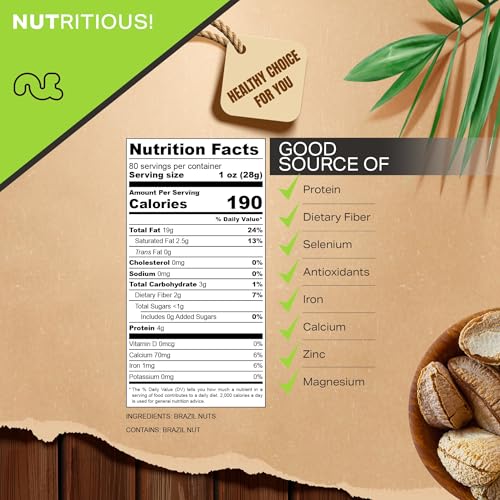 Image of NUT CRAVINGS - Raw Brazil Nuts In Shell - Whole, (80oz - 5 LB) Bulk Nuts Packed Fresh in Resealable Bag - Healthy Protein Food Snack, All Natural, Keto, Vegan, Kosher