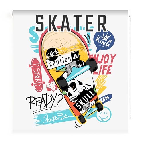 Estor juvenil skate chico, Estor juvenil skate. Estores juveniles niño Skate 102,Estor dormitorio juvenil. Estores enrolalbles translucidos para habitacion niño. (100x170)