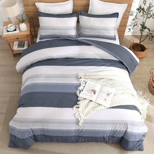 Litanika Black Blue California King Comforter Set - 3 Pieces Lightweight Fluffy Bedding Comforter Sets, All Season Down Alternative Comforter (1 Comforter, 2 Pillowcases)