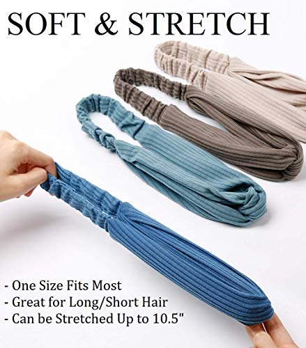 Huachi Fashion Headbands For Women Twist Knot Boho Leopard Print, Soft Elastic Hair Bands For Teen Girls Head Wrap Accessories, 8Pcs (Headbands Non Slip) #TOP4