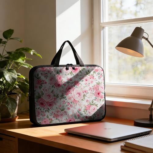 Funda para portátil 15.6 pulg, rosa floral miniatura 6