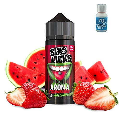 Six Licks - Premium Aroma - Strawberry Watermelon - Zum mischen mit Basis Liquid - 20ml - Plus 100ml Basisliquid von…