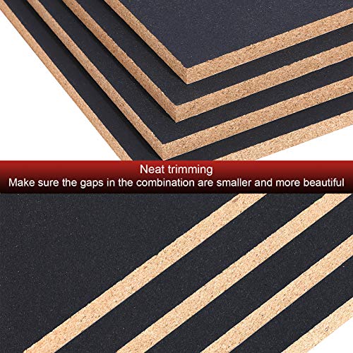 Odome Cork Board Tiles Self Adhesive 4 Pack(Black) 12”X 12” – 1/2” Thick Cork Board – Bulletin Board - Memo Boards Pin Board - Cork Boards For Walls For Office Home Kitchen With 50 Push Pins #TOP2