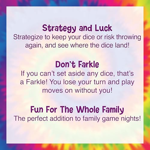 Farkle Classic Dice Game – Rainbow Kids Games, Dice Games, Family Games, Travel Games, Adult Games, Board Games, Dice Cup, Dice Set, Farkle Score Sheets Included, Ages 8+ - Image 6