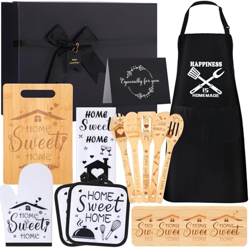 Set de regalos para nuevo hogar con tabla de bambú y accesorios miniatura 1