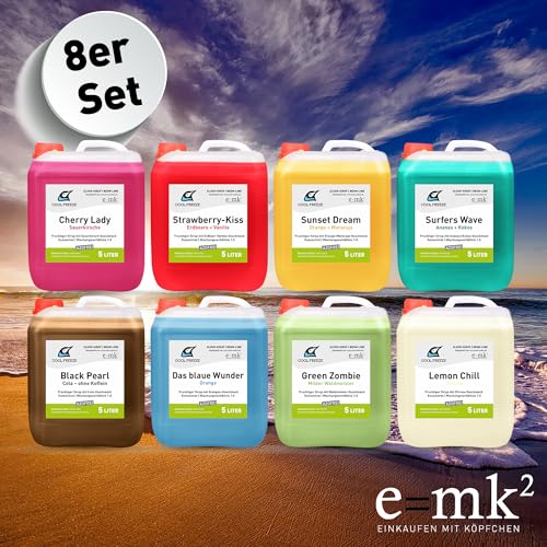 Slush-Sirup 8×5 L Set azofrei • Konzentrat von COOL FREEZE • Cola, Orange, Kokos, Waldmeister, Kirsche, Maracuja, Erdbeere, Zitrone • Ideal für Slushmaschine, Events, Partys, Sommer & Kinder – Bild 3