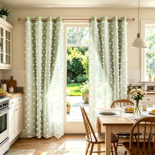 Image of Green Room Darkening Curtain for Girls Nursery Bedroom 52x84 Inch