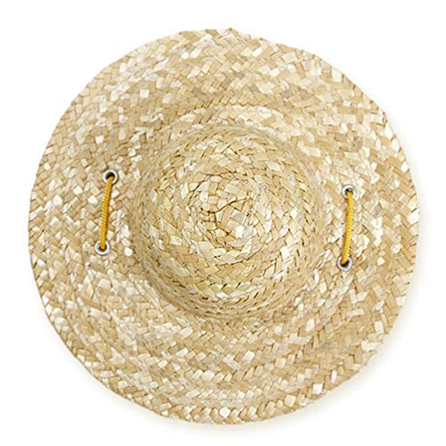 ULTECHNOVO Pet Sombrero Straw Hat – Summer Sun Protection Hat Adjustable Hawaii Garden Sun Bucket Cap Beach Hat for Puppy Small Dogs Cats (Size S) ULTECHNOVO Pet Sombrero Straw Hat – Summer Sun Protection Hat Adjustable Hawaii Garden Sun Bucket Cap Beach Hat for Puppy Small Dogs Cats (Size S)
