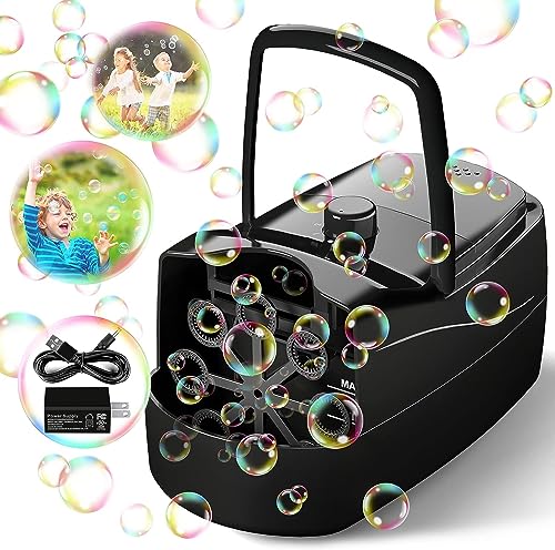 Exteriores, Toy Hiyumi Official Maquina Burbujas, Maquina Pompas Jabón Automática Portátil con 320 ml Capacidad, 10000+ Burbujas por Minuto Soplador de Pompas Techo...