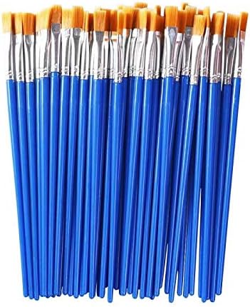 Paint Brushes Set 60 Pcs Nylon Flat Hair for Acrylic Oil Watercolor Art Painting，Art Paintbrushes for Children