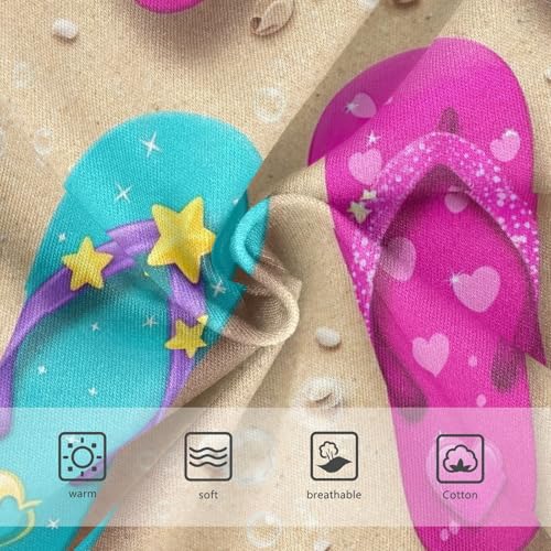 Toddler Girl Briefs, Colorful Flip Flops Cotton Girls Underwear, 2–8 Years3