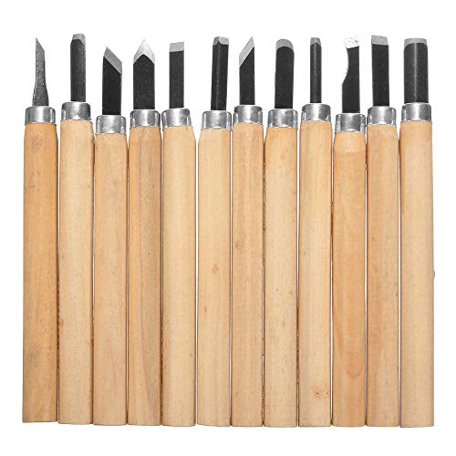 Gasea - Juego de 12 Herramientas de Grabado de Madera para tallar, Carpintero, Amante, poteri