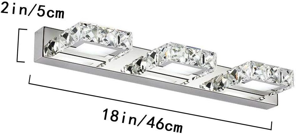 Amаzіng 🔥 Vanity Light for Bathroom, Make up Wall Sconces Bathroom Lighting Fixtures, 9W Crystal LED 3 Lights 18.11in Modern Crystal Vanity Light Over Mirror