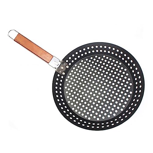 STOBAZA Non Stick Pizza Baking Folding Bbq Grilling Tray for Oven Outdoor Use Portable Bakeware with Handle for Pizza Lovers