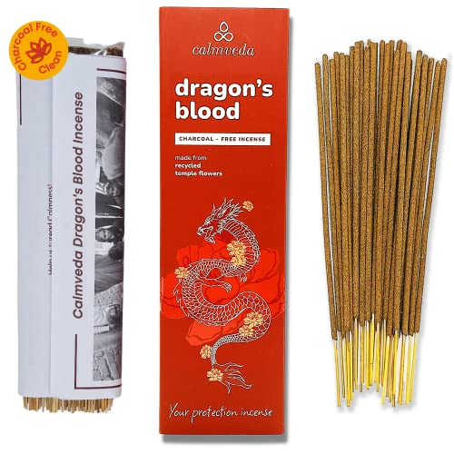 Peru Dragons Blood Incense Sticks - (80 Scented Sticks) Charcoal Free, Made From Upcycled Flowers | Sweet, Spicy & Ambery Notes | Protection Incense Sticks For Bad Energy Cleansing (Sangre De Grado) #TOP4