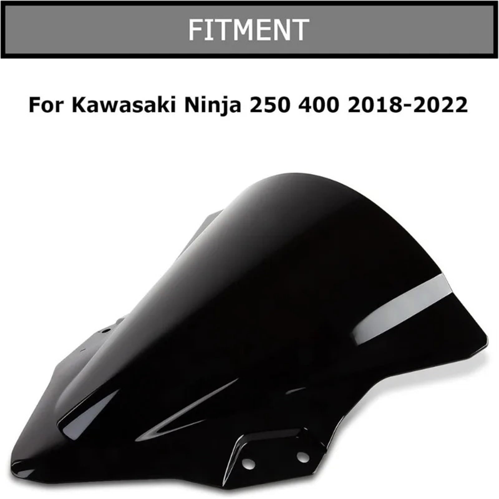 Parabrezza Moto Spoiler Adatto per NINJA250 400 EX400 2018-2023 Accessori per la modifica del parabrezza a doppia bolla per moto
