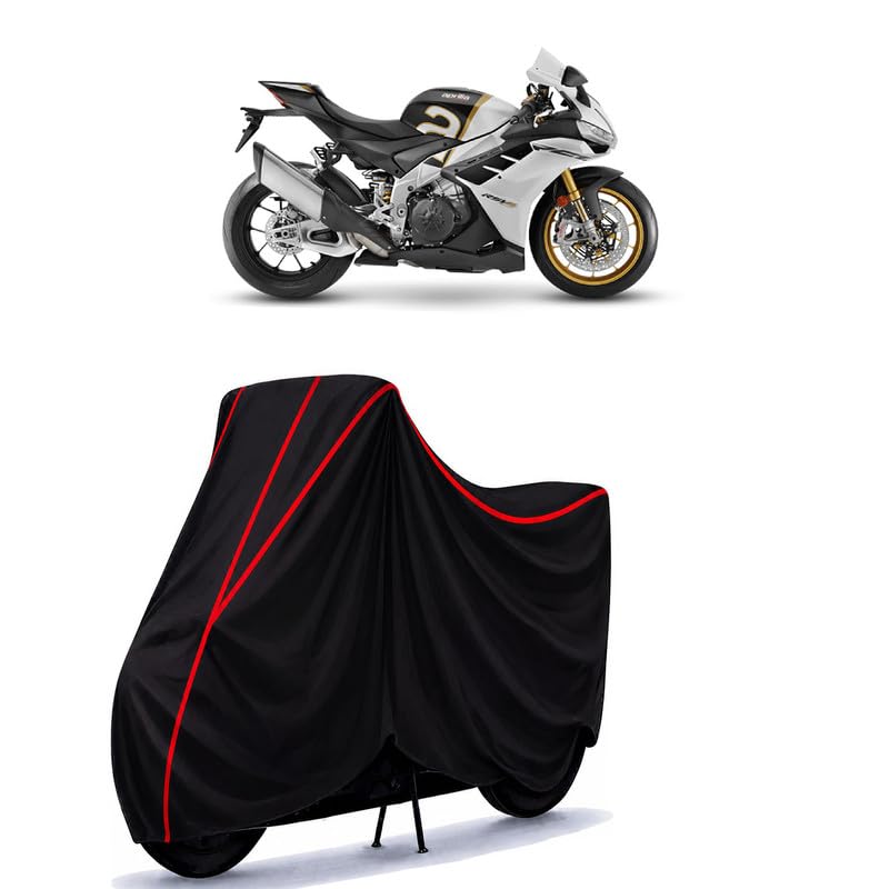 Image of RSV4 Water Resistant Bike Cover for All Motorcycles & Scooters | Heavy Duty Premium Taffeta Fabric | UV Protection, Dustproof, Scratchproof | All Weather Two Wheeler Body Cover with Elastic Bottom