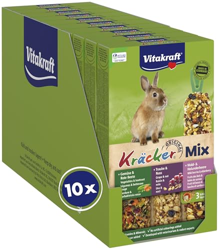 Vitakraft Kräcker Mix, Nagersnack, für Zwergkaninchen, mit Gemüse und Rote Beete, mit Traube und Nuss...
