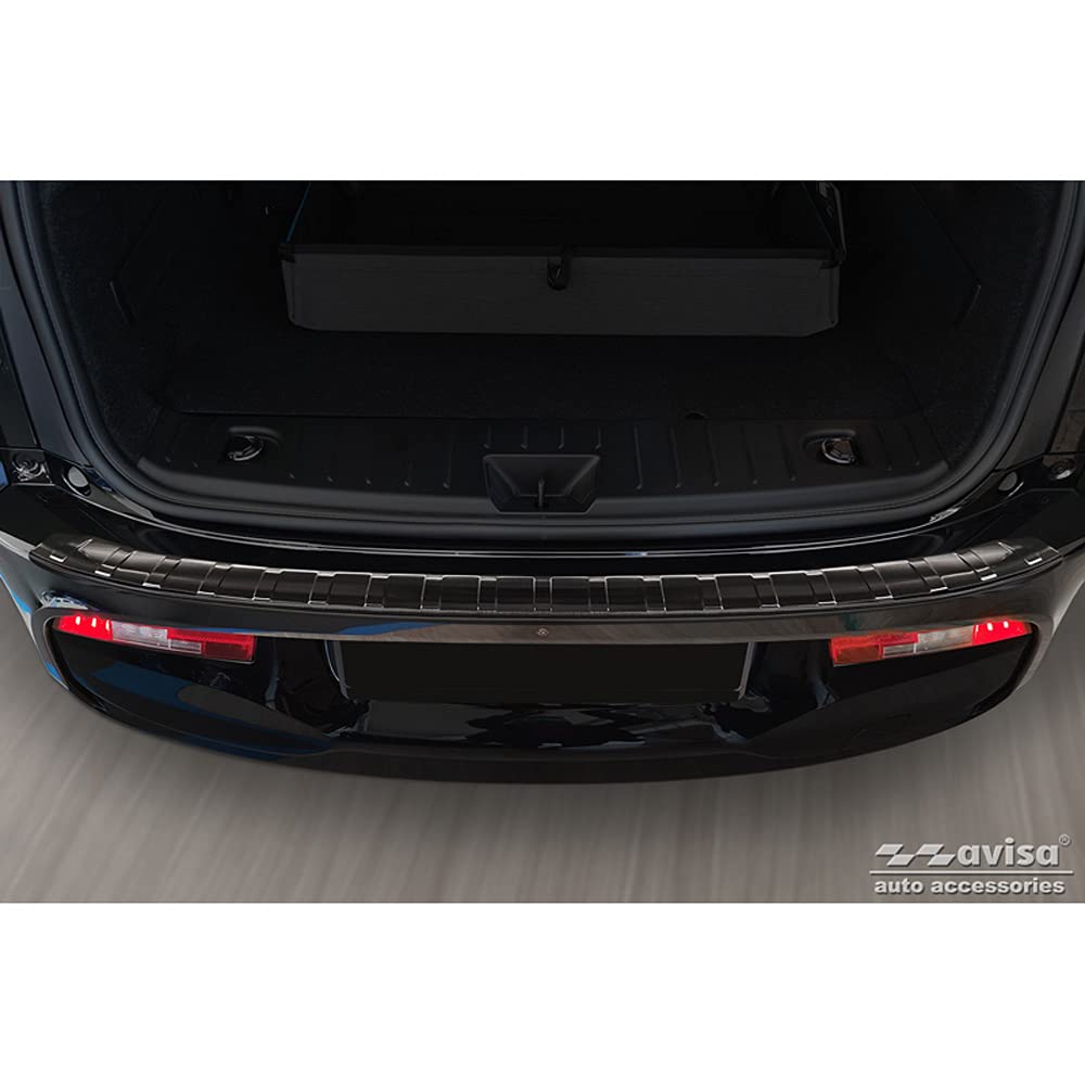 Avisa Protezione paraurti Posteriore in Acciaio Inox Nero Compatibile con BMW i3 (i01) Facelift 2017- 'Ribs'