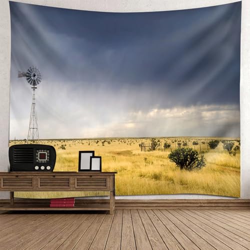 Tapisserie murale nature paysage champ de grande taille 256x350cm pour deco chambre
