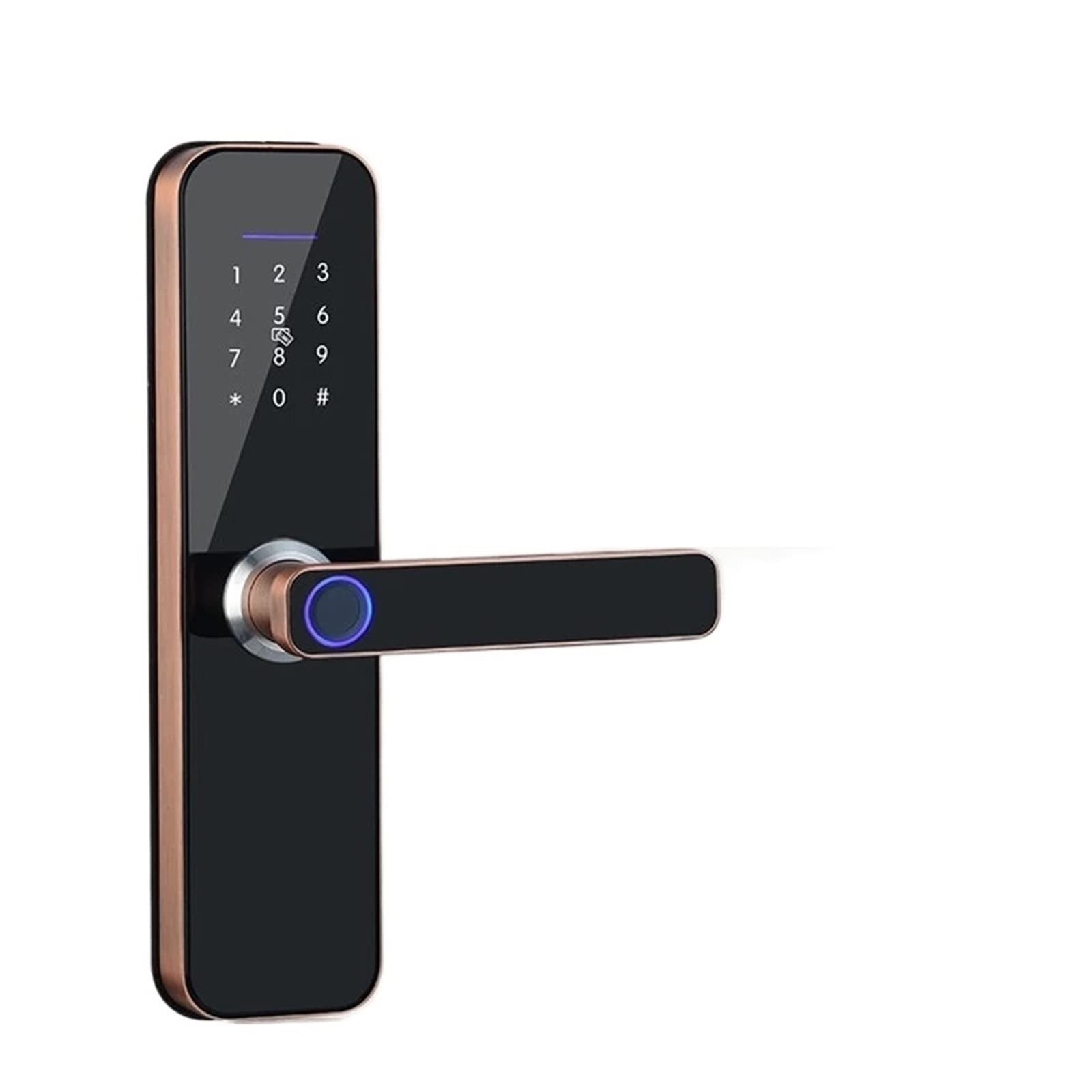 Elektroniczny zamek WiFi Inteligentny zamek na odcisk palca Hasło IC Card Key USB Charge dla inteligentnego domu Nowy F005 (kolor: 220x22 (5050), rozmiar zamka wpuszczanego: różowe złoto) (240x22