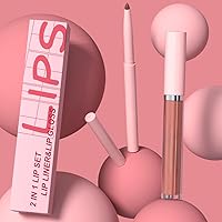 Vista 102 de AMY'S DIARY Juego de 2 delineadores de labios y lápiz labial, color verde oscuro, brillo de labios mate, lápiz labial líquido mate, 24 horas, lapiz