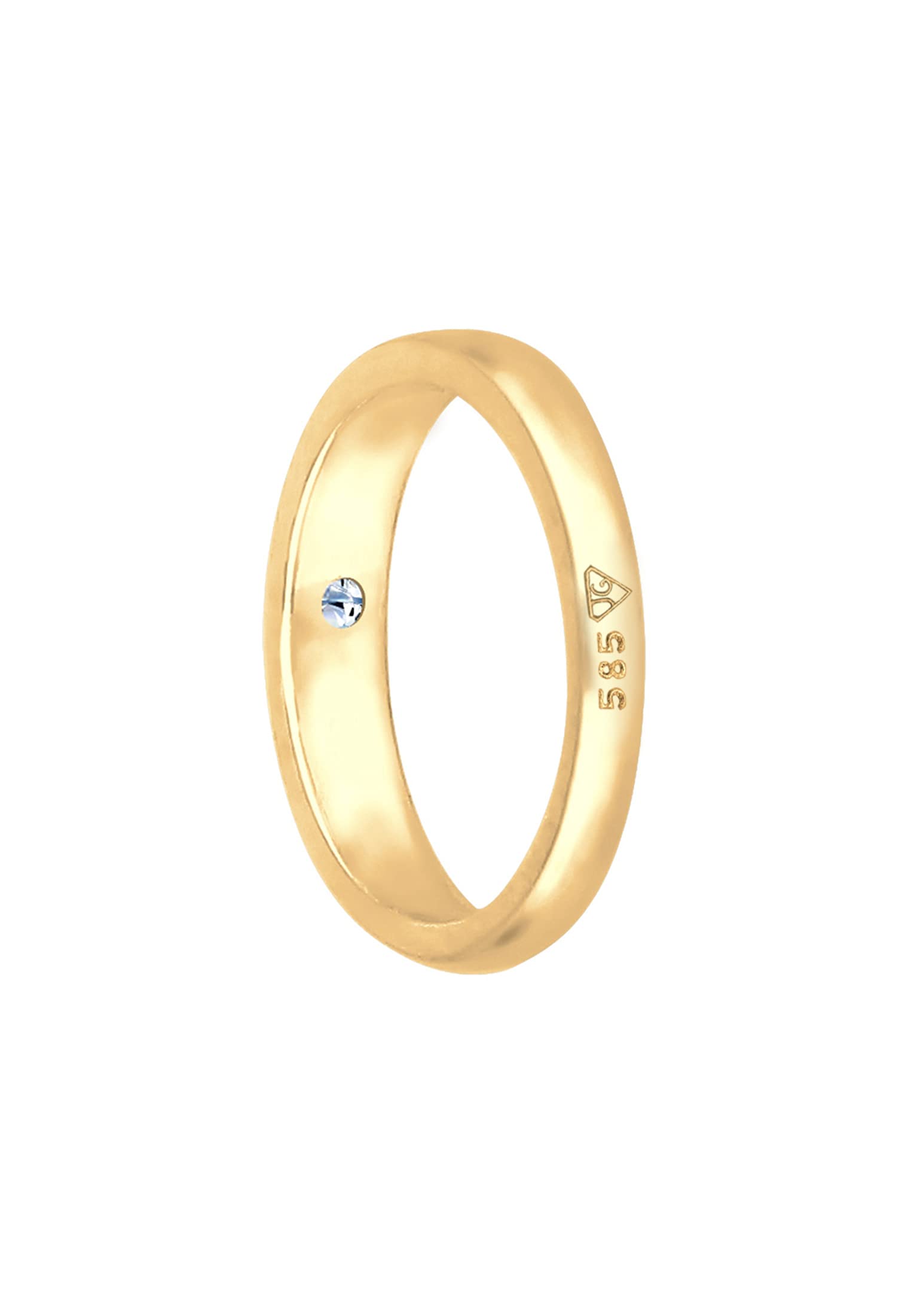 Elli DIAMONDS Anhänger Anhänger Kinder Taufring mit Diamant (0.005 ct.) in 585 Gelbgold