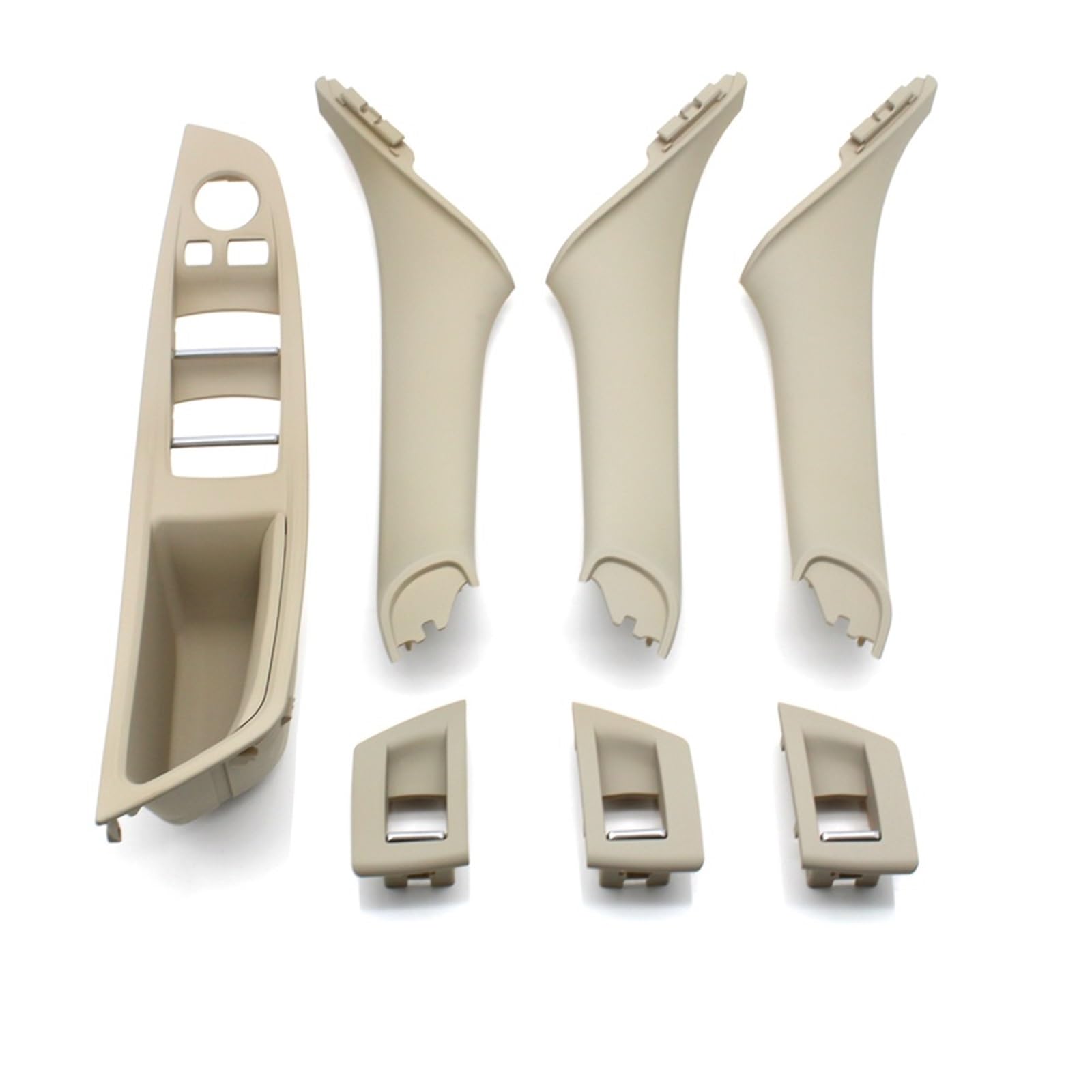 OEXRIGRU Car Interior Door Handles for BMW 5 Series F10 F11 F18 520i 523i Car Interior Door Armrest Window Switch Panel Pull Handle(LHD Oyster 7PCS)