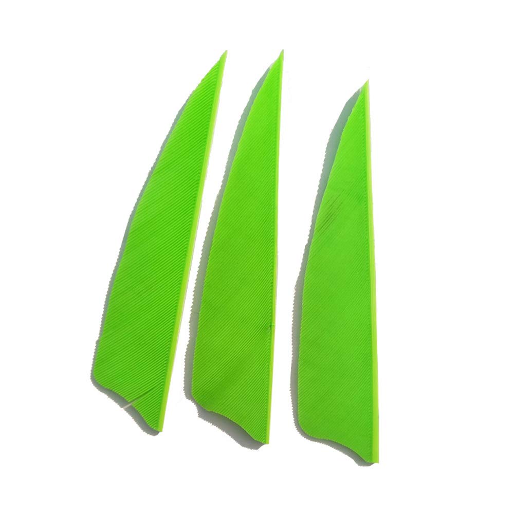 SHARROW 50pcs Arrow Turkey Feathers 3 inch Natural Feather Fletching Right Wing Peltate (Light Green)