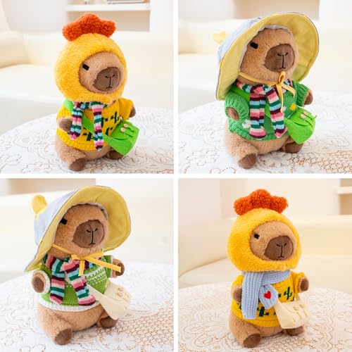 Image of Capybara Plush for Boys Girls Birthday Dress Up Cute Plushies,10 Pcs Set,9 Clothes and Accessories Kawaii Stuffed Animal Plushie Toy, Soft Peluche Doll for Kids 10.2 in