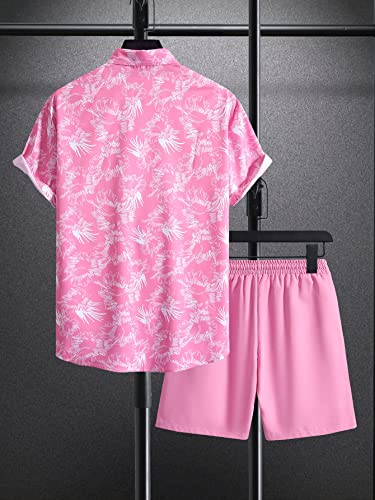 COZYEASE Men's Button Down Short Sleeve Shirt and Short 2 Piece Outfits Sets Summer Casual Hawaiian Beach Shirt with Shorts2