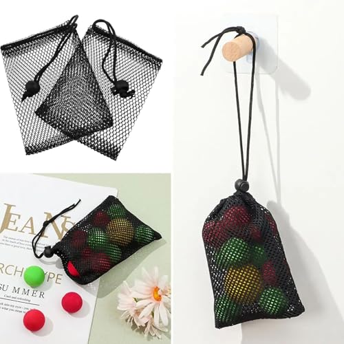 DJF Small mesh bag Black mesh drawstring bag Small drawstring mesh bag small drawstring bag mesh bags drawstring mesh bag Sturdy drawstring mesh bag -6pcs4