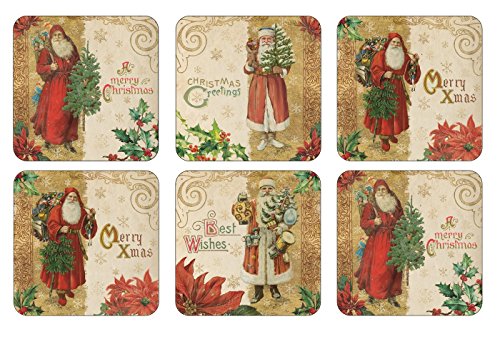 Pimpernel Victorian Christmas Coasters - Set of 6