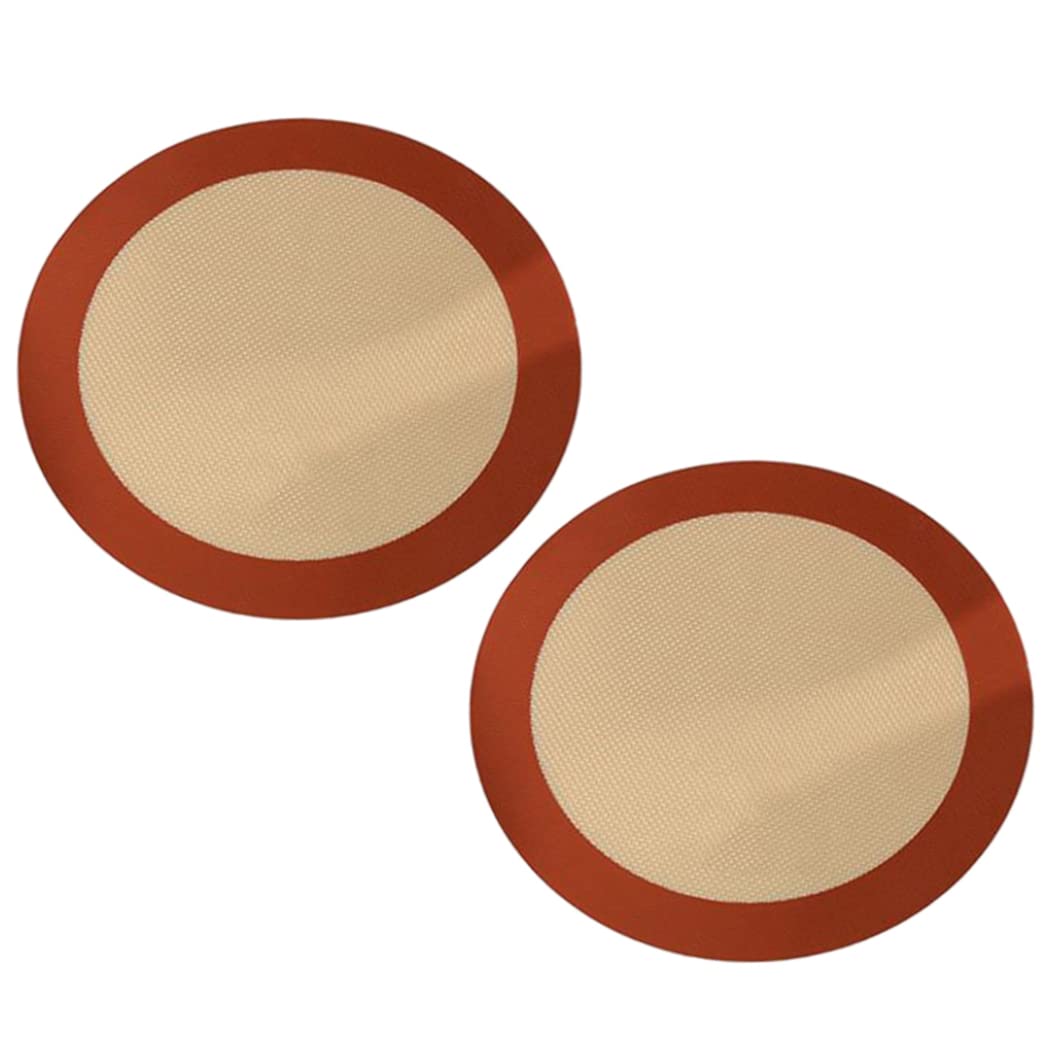 Hbbgdiy Silicone Baking Pizza Mat 9 Inch 2PCS Reusable Non Stick Heat Resistant Toaster Pad for Baking, Rolling Dough, Pizza Crust and Oven Cooking