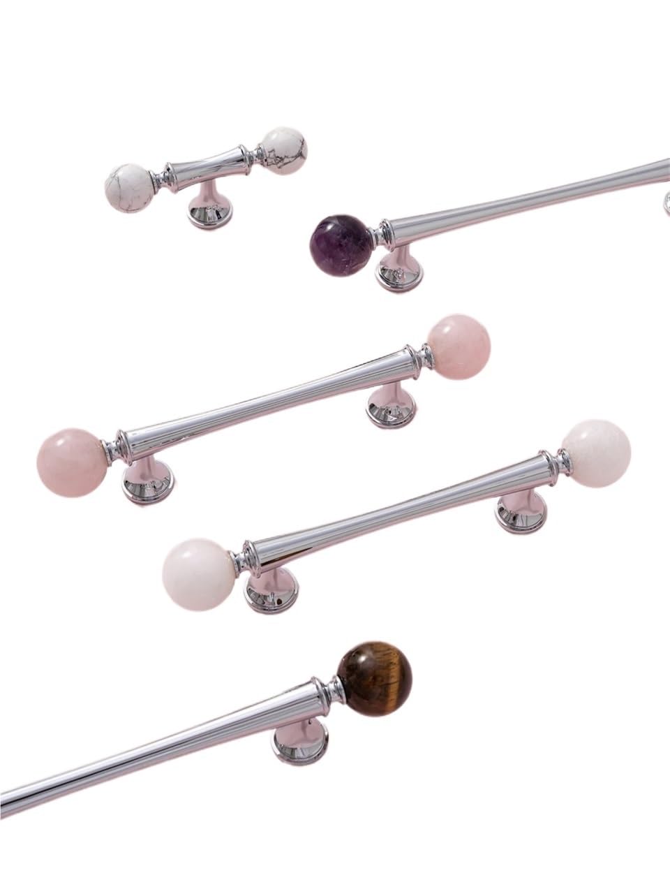 Gwyzax Cb-96.20-Purple Antique Cabinet Pulls Light Luxury Crystal Ball Cabinet Knobs Brass Chrome Silver Drawer Pulls Handles