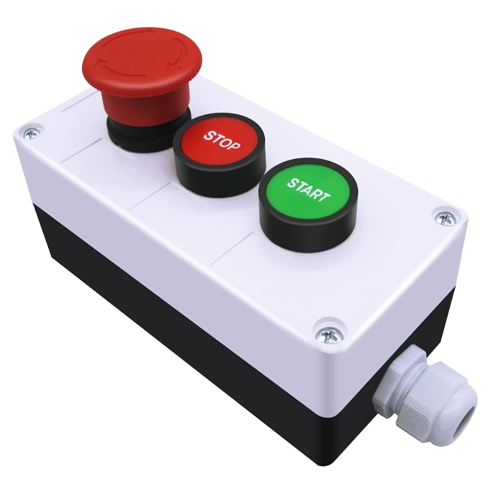 mxuteuk Momentary Start Stop Switch Push Button + 1NC Red