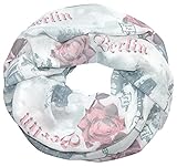 Schöner Schlauchschal / Loopschal mit Berlin / Paris Muster;