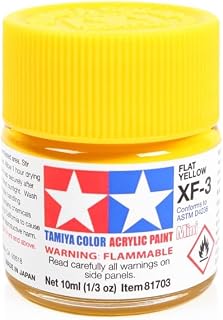 TAMIYA Acrylic Mini XF3 Flat Yellow TAM81703 Plastics Paint Acrylic