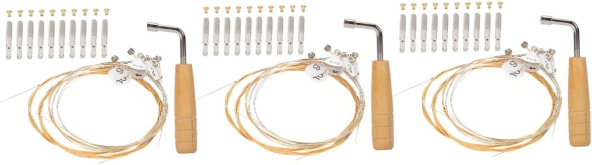 Levemolo 3sets Lyre Strings Replacement Kit Tuning Wrench and String Accessories for Easy Tuning and Performance