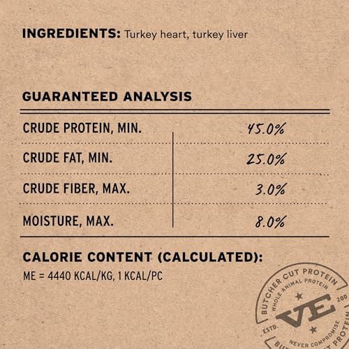 Image of Vital Essentials Freeze Dried Dog Treats | Turkey Giblets, Single Ingredient | Premium Quality | Grain Free Training Treats for Dogs, 2 oz Bag