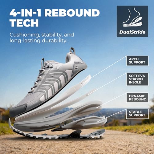 Image of NORTIV 8 Men's Waterproof Hiking Shoes Non-Slip Lightweight Travel for Walking Comfort Outdoor Trekking Camping Climbing Daily Fashion Sneakers Armadillo FieldLite