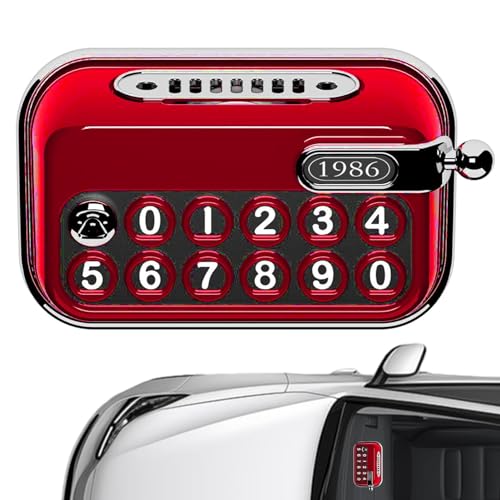 Número de teléfono de aparcamiento, teléfono de aparcamiento temporal,Pantalla de número de teléfono de máquina de escribir para salpicadero de coche | Práctica señal de parada temporal vintage,