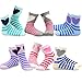 Naartjie Girls Stripes and Heart Fashion Cotton Short Crew 6 Pairs (3-5 Years)
