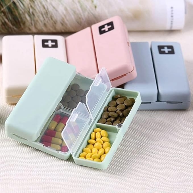 CLICKSWIFT 7 Grids Folding Magnetic Reversible Air Tight Portable Medicine Pill Organizer Box For Pill, Vitamins, Fish Oil & Supplement Home & Travelling Use, Multicolour 1 Pcs-image-32