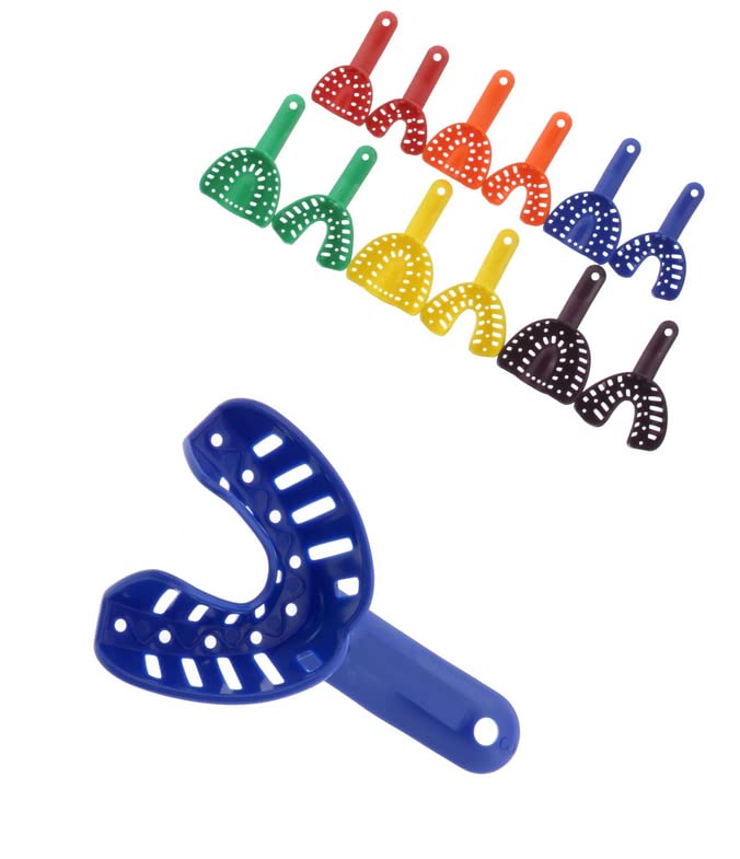 AmeriCan Goods 10/Pcs Dental DuraLock Plus Ortho Impression Trays Upper/Lower Dental Impression Tray for Adult/Children (#3 Small Lower)
