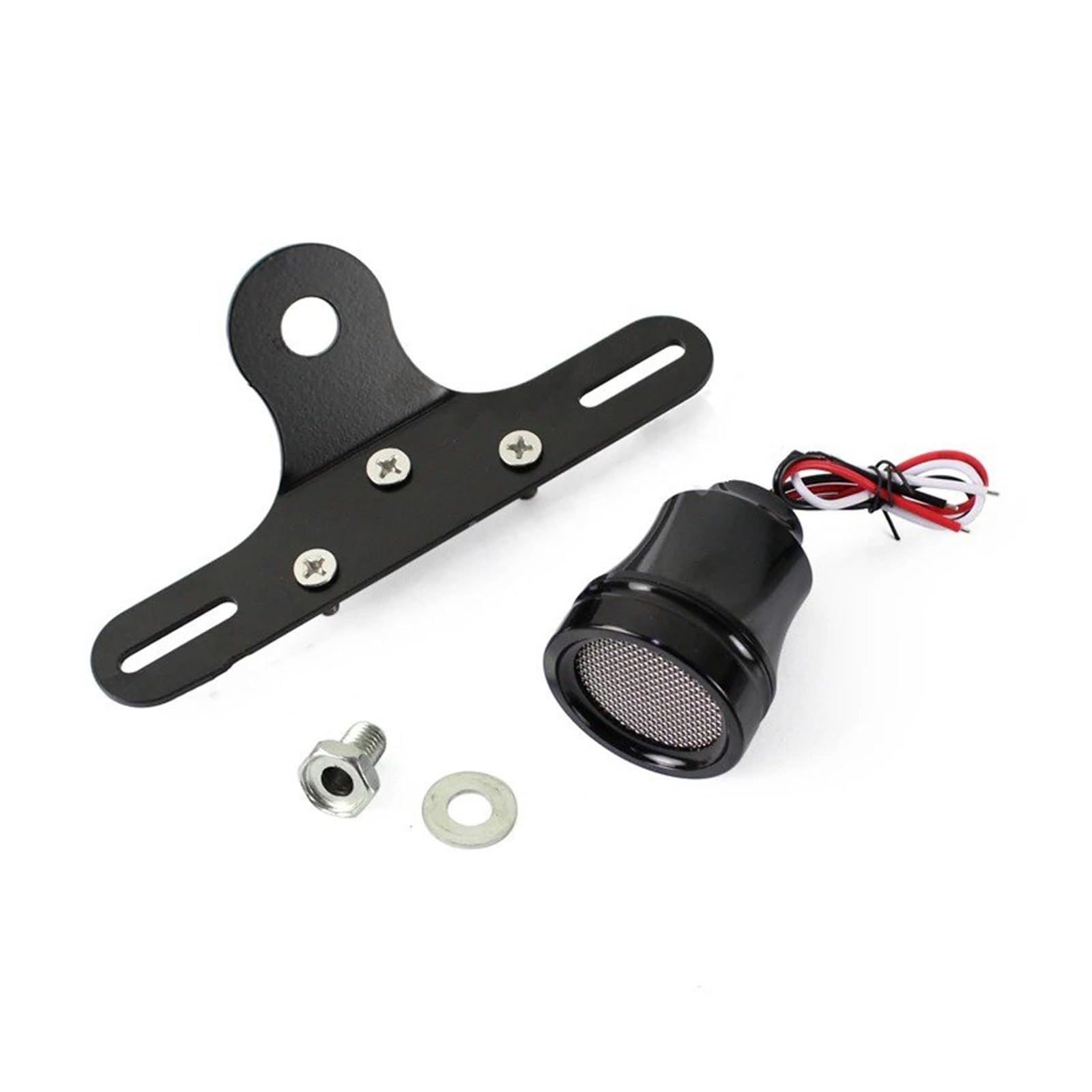 Marco Matricula Moto para Dyna para Softail para Touring para Road para King para Sportster XL883 XL1200 Motocicleta 12v LED Luz Trasera Soporte Matrícula Portamatrículas Moto(Brass)